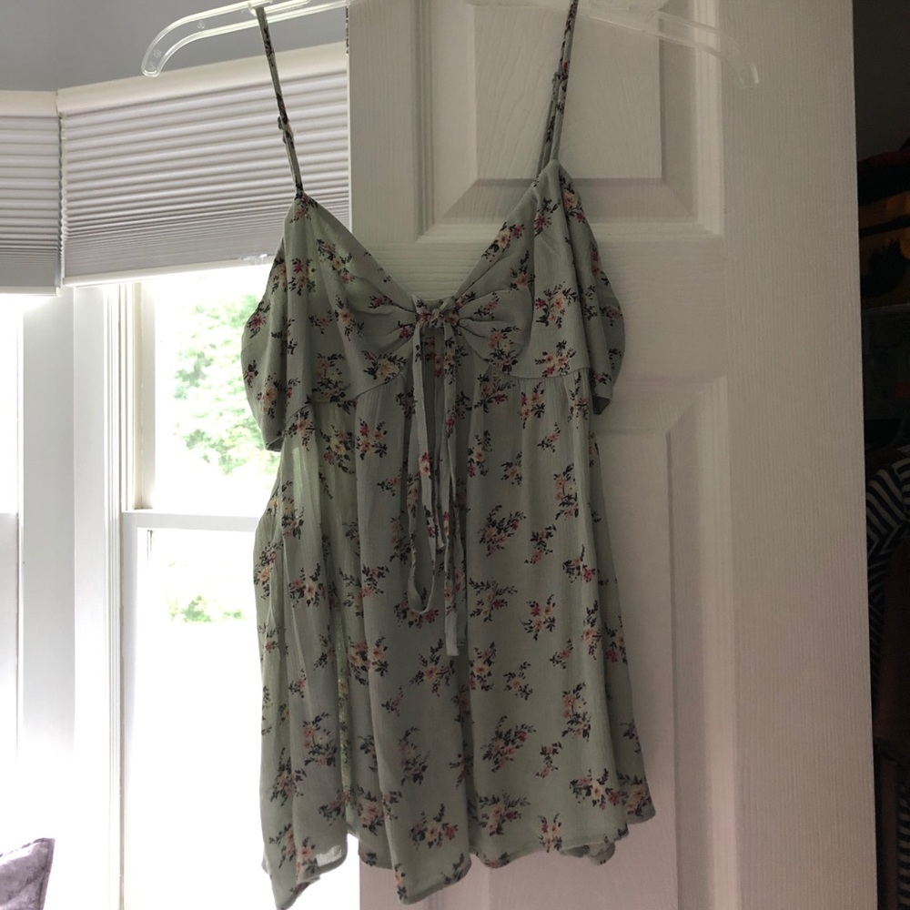 Green floral American Eagle tank top